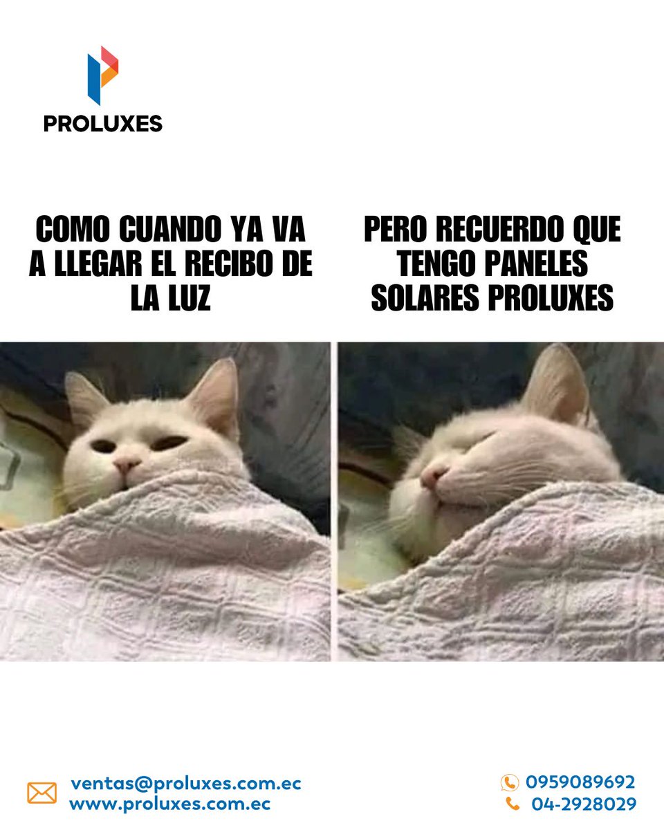 proluxes_ec's tweet photo. 😰 Cuando va a llegar el recibo de luz...
😎 Pero recuerdo que tengo paneles solares PROLUXES 💡☀️
Ahorra energía y dinero desde el primer mes.
📩 ventas@proluxes.com.ec
🌐 https://t.co/rfLfRt04lY
📲 0959089692
#EnergíaSolar #Proluxes https://t.co/fnHIMtnZHl
