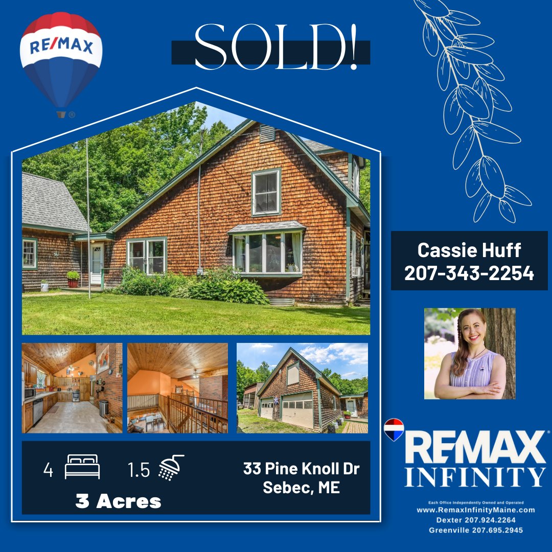 RemaxInfinityME's tweet photo. ✨ SOLD with RE/MAX Infinity! ✨
🏡 33 Pine Knoll Dr, Sebec, ME 🎉
📌 Listing Agent: Cassie Huff – 207-343-2254
🌐 https://t.co/fkDNAx9qAF
📍 Dexter Office: 207-924-2264 | Greenville Office: 207-695-2945
#SoldWithREMAXInfinity #MaineRealEstate #REMAXInfinity #CassieHuffREMAX https://t.co/4dyHBUzjyM