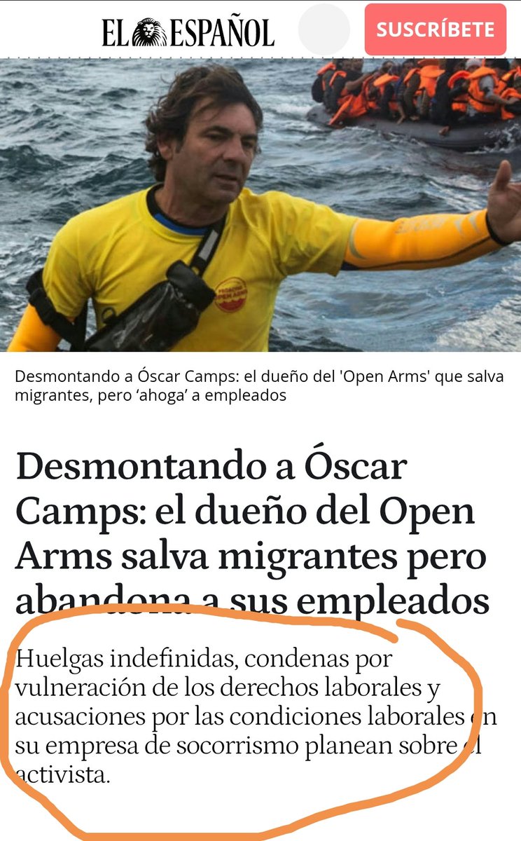 Por lo que sea ningún medio cuenta todas law condenas que tiene el dueño del Open Arms por vulnerar los derechos de los trabajadores. Sí, sí, los mismos que critican a Amancio Ortega o Juan Roig.