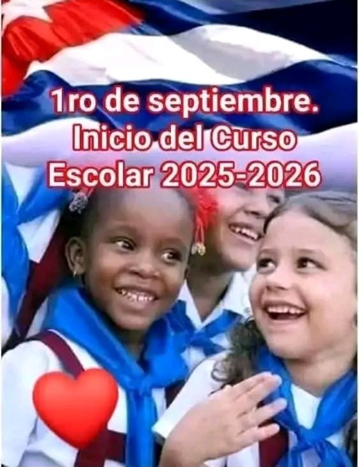 Las sonrisas de nuestros niños vuelven a las escuela s, a seguir formando futuro, a seguir haciendo #Revolución #ANAPCuba #JuntosPorMayabeque <a href="/DiazCanelB/">Miguel Díaz-Canel Bermúdez</a> <a href="/DrRobertoMOjeda/">Dr. Roberto Morales Ojeda</a> <a href="/PartidoPCC/">Partido Comunista de Cuba</a> <a href="/FelixDuarteOrte/">Félix Duartes Ortega</a> <a href="/edelso_ramos/">Edelso Ramos Linares</a>