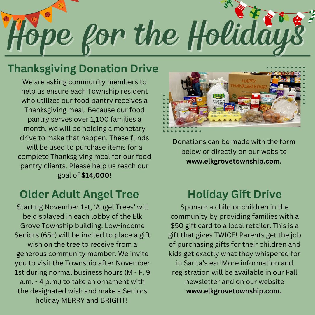 The holiday season will be here before we know it, and now is the perfect time to think about ways we can support neighbors in need. 

Details about each program can be found in the graphic and on our website.