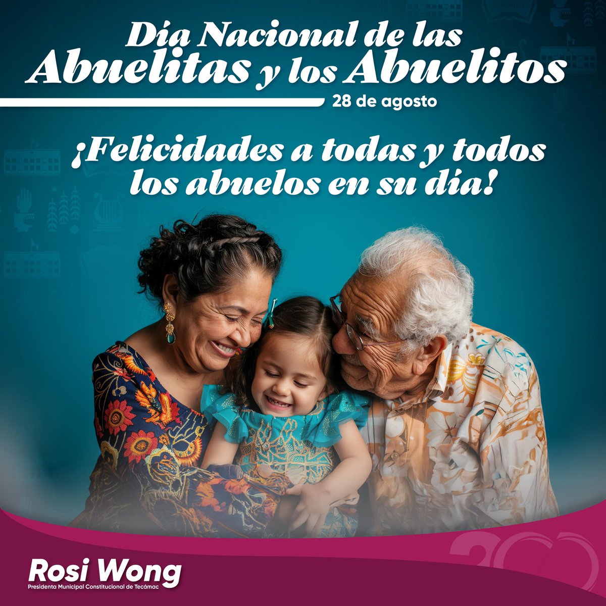 ¡Feliz Día de las y los Abuelos! quienes con su amor, sabiduría y ejemplo son la base de nuestras familias.

Les envío un fuerte abrazo y mi reconocimiento por la gran labor que realizan, transmitiendo valores y enseñanzas que nos guían a todos.

#Tecámac #DondeTodoEsMejor