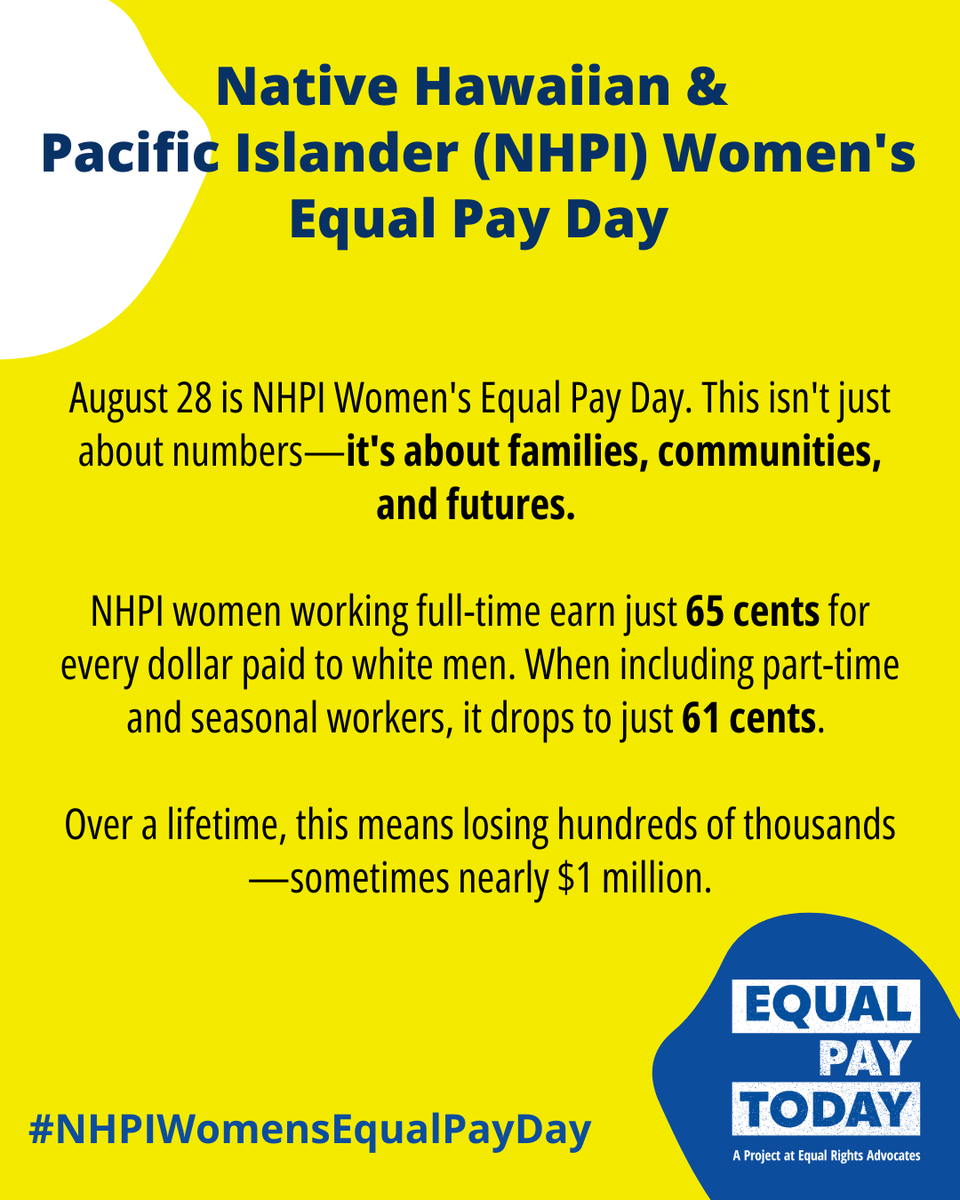 EqualPay2dayOrg's tweet image. #NHPIWomensEqualPayDay