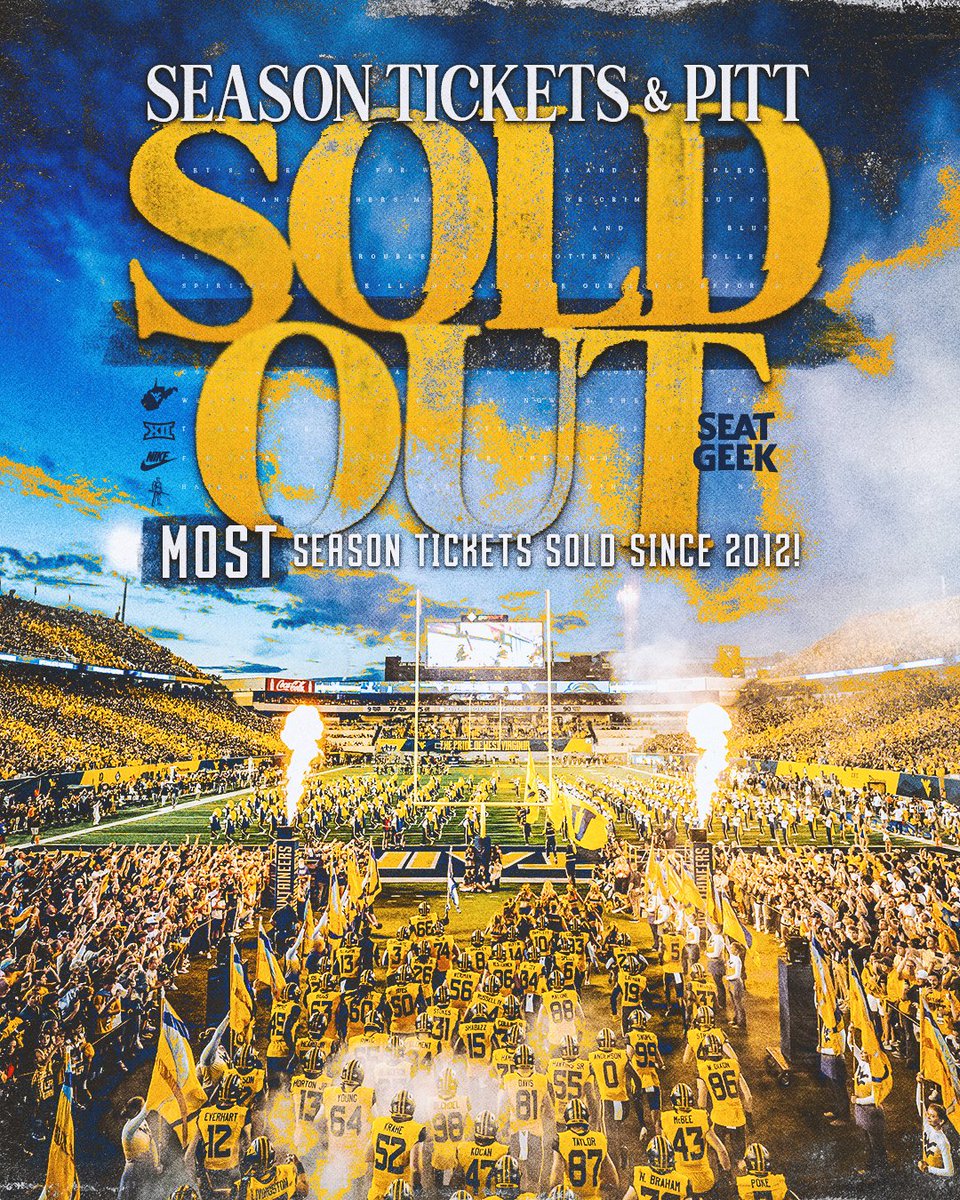 Ready for GAME DAY 🙌🏟️

Season tickets &amp; the Backyard Brawl are 𝗦𝗢𝗟𝗗 𝗢𝗨𝗧!

🔗 tinyurl.com/2a8ndnsu