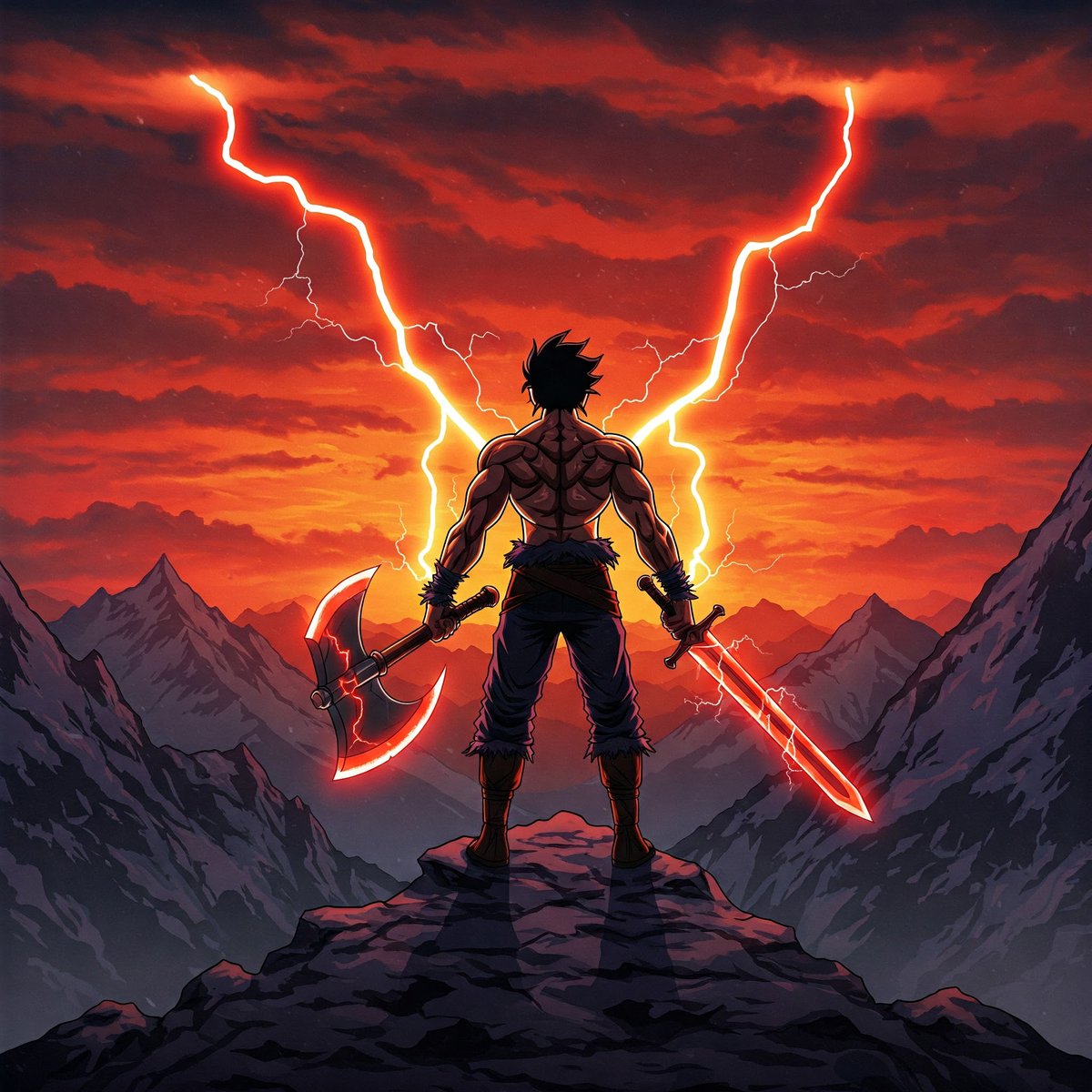 AHarshTake's tweet photo. A storm of vengeance descends, wielding blades of lightning.
#AIart #GenerativeAI #AIphotography #digitalart #anime #AnimeArt #Animevibes #AiAnime #aiartcommunity #aiartist #ai #AI https://t.co/FTW0YdmcE6