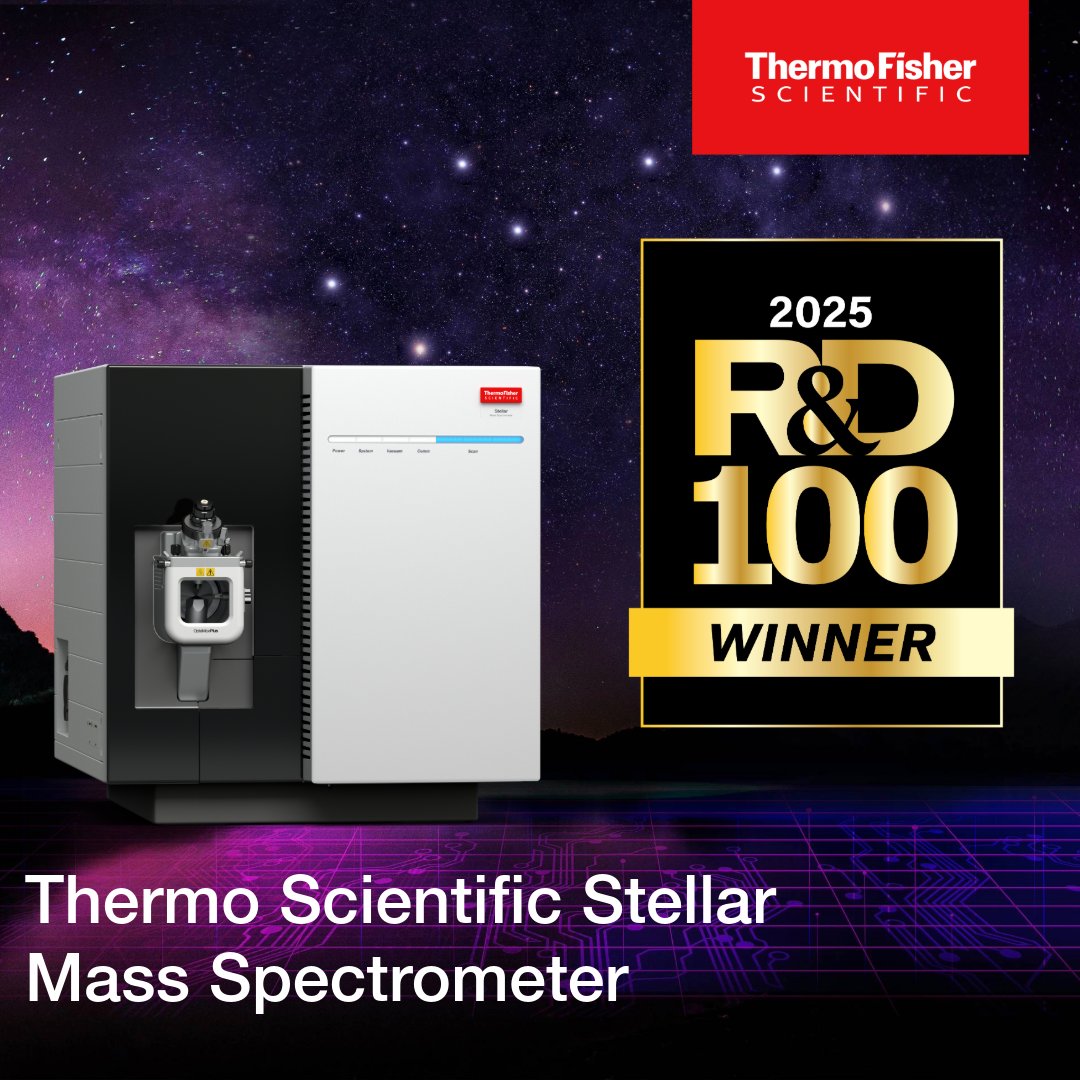 Thermo Fisher Scientific is honored to receive the 2025 R&amp;D 100 Award in Analytical Testing for the Thermo Scientific™ Stellar™ Mass Spectrometer, delivering targeted quantitation for peptides, triglycerides, toxicology, and BioA workflows.

Learn more: spr.ly/6012ffPcE