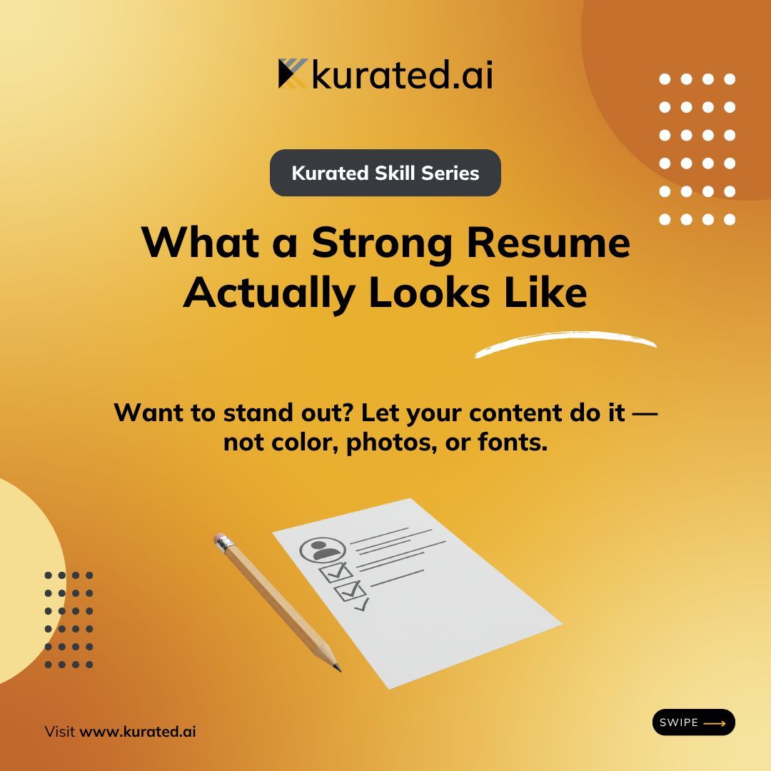 kuratedai's tweet photo. Resumes don’t need to be fancy.
They need to work.

Kurated shows you how to build one that lands interviews.
→ https://t.co/fj2XzBS4hw 

#ResumeTips #ATSReady #KuratedInterview https://t.co/rMOYDmTeDk