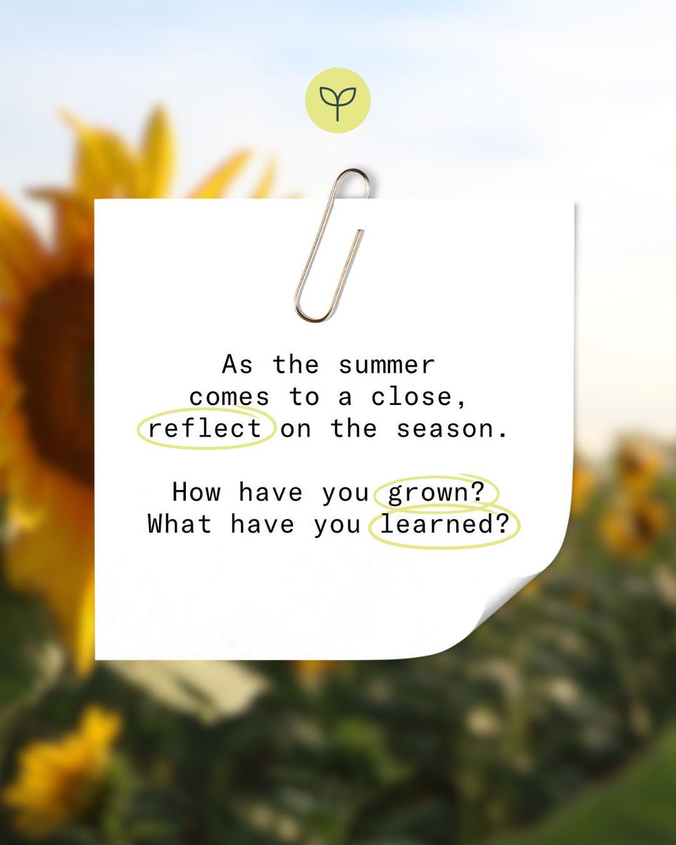 As the summer days begin to shorten, it's the perfect time for a little reflection. Take a moment to look back on the season and all it brought your way.

How have you grown? What new things have you learned about yourself or the world around you? 

#SummerReflection
