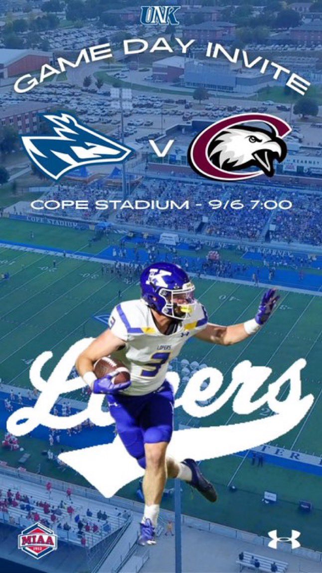Thank you for the game invite! <a href="/ChaosTempo/">Tim Schaffner</a> <a href="/UNK_Football/">UNK Football</a> 
Excited to come watch!