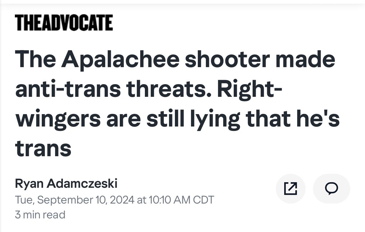Colt Gray, the Apalachee High School Shooter in Georgia, is not trans. 

He is actually transphobic, and he hates how trans people are more accepted in society today.