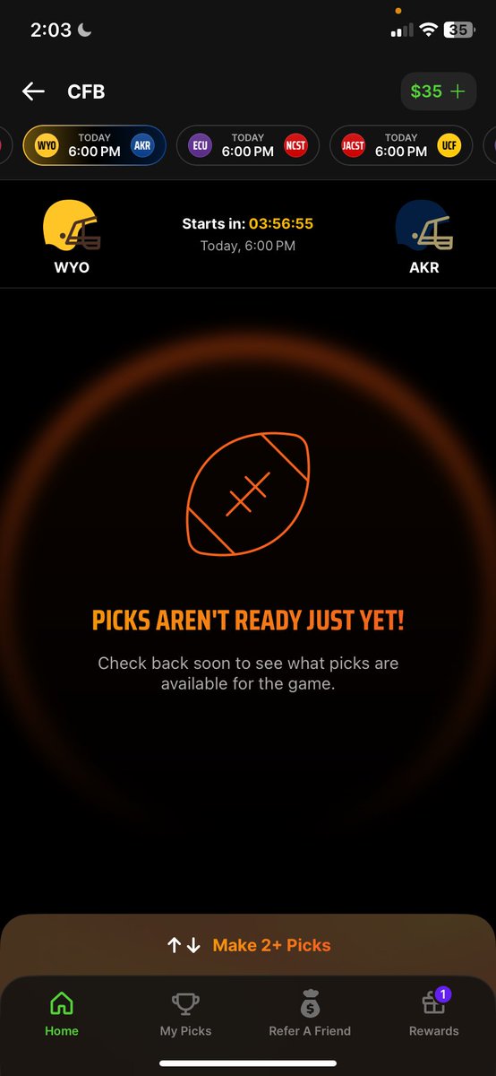 cappergamer's tweet photo. @Pick6 What type of shit is this? Why even put this if you never put props always with college football https://t.co/S8tfPS1AVs