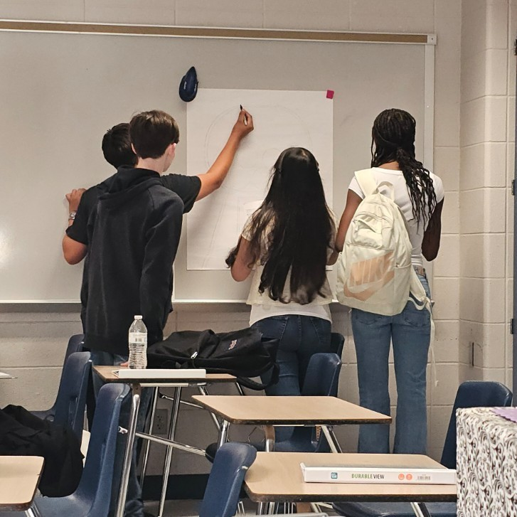 AlvinHSJackets's tweet image. The AVID sophomores practice collaboration to create their WICOR one-pagers! #AVID #JPND