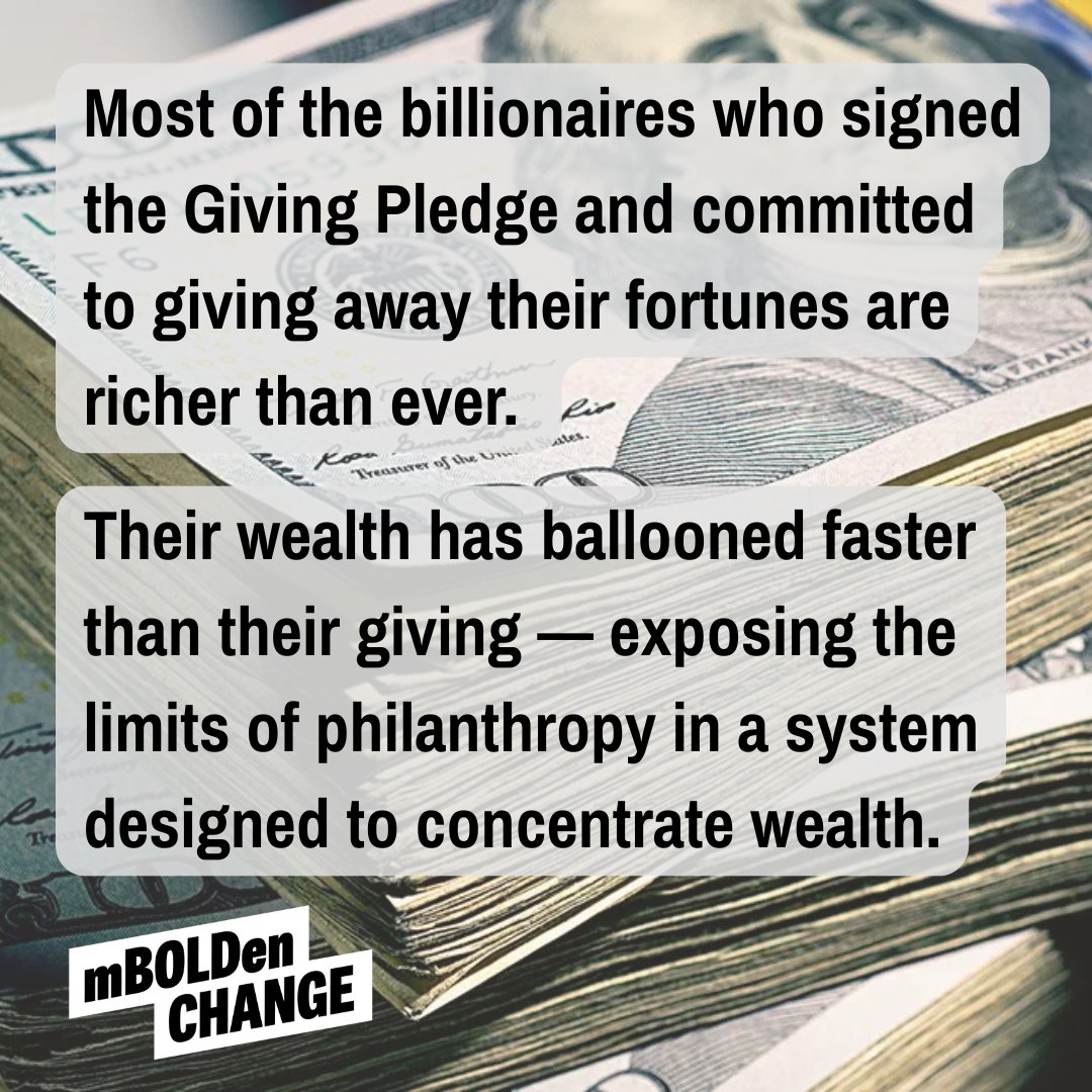 In the same decade they were celebrated for giving their wealth away, billionaires accumulated more wealth than ever. #GivingPledge #PhilanthropyParadox

🔗 LinkedIn: linkedin.com/pulse/giving-p…

📖 Substack: mboldenchange.substack.com/p/the-philanth…