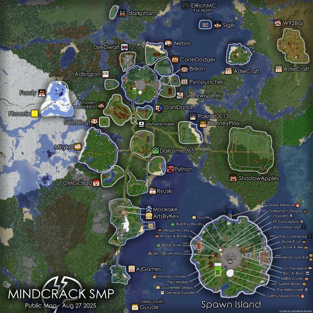 MindcrackLP's tweet image. ๐บ๏ธIf you are following along with the launch of Mindcrack Rebirth, here is a handy labeled map of the server made by @stevethclimber
We've also created twitter and bsky lists to aggregate everyone's posts into 1 feed
Twitter: x.com/i/lists/725691โฆ
Bsky: bsky.app/profile/mindcrโฆ