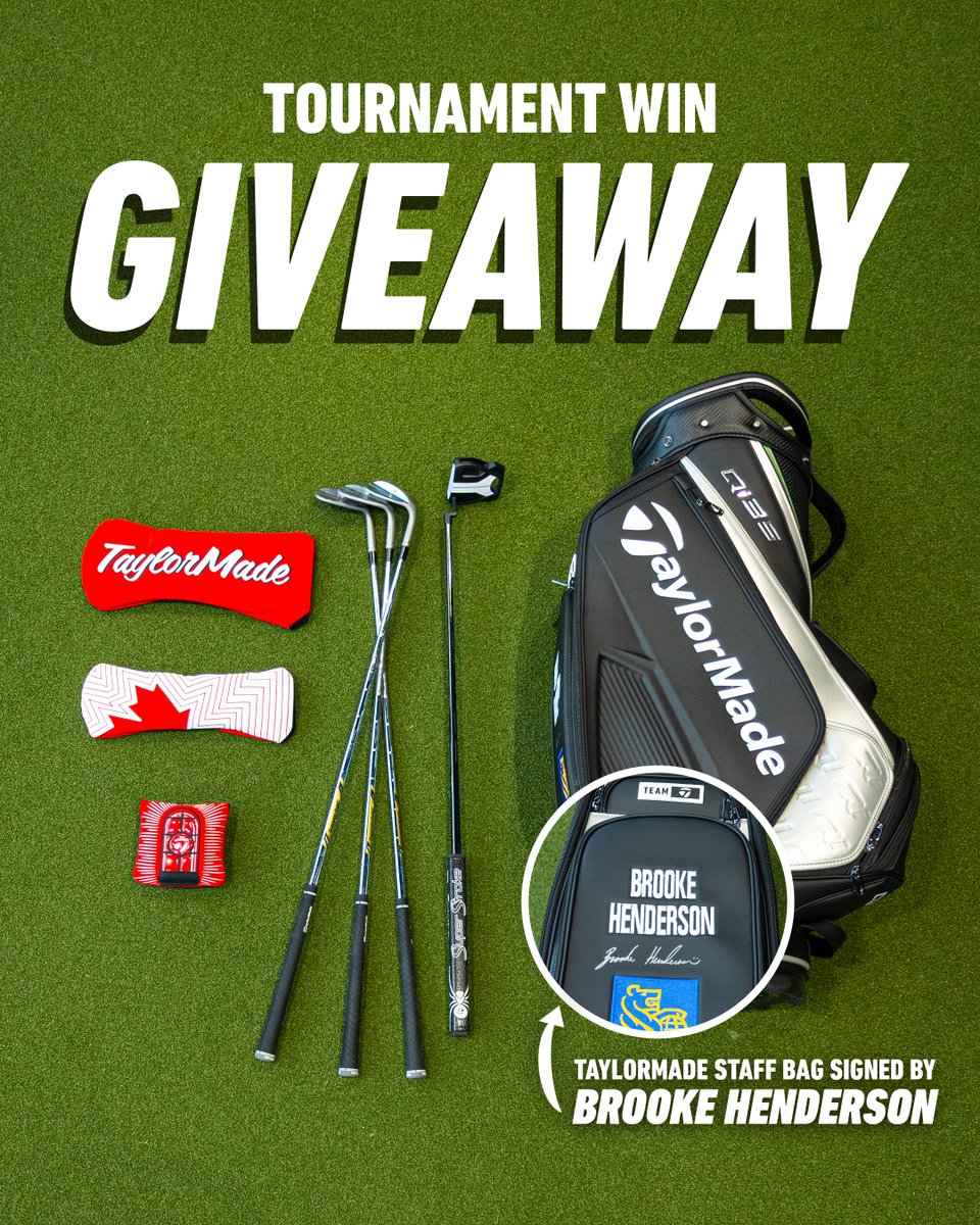 TaylorMadeCA's tweet image. 🚨 GIVEAWAY 🚨

Brooke Henderson has won our national open for the second time. 🇨🇦 We’re giving you a chance to win a very special prize to celebrate this historic win!

To enter:
1️⃣ Follow @TaylorMadeCA
2️⃣ Like and reshare this post
3️⃣ Tag three friends in the comments

*No…