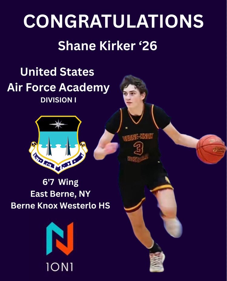 1 on 1 ... Your Shot On Your Terms (@1on1yourshoton1) on Twitter photo Congratulations to <a href="/shane80330/">Shane kirker</a> The ‘26 Wing has been offered an opportunity to attend the US Air Force Academy as a member of the <a href="/AF_MBB/">Air Force Men's Basketball</a> (D1), pending successful completion of their rigorous admission process. Good luck Shane. <a href="/RVGDag/">The Real Voices of the Game Productions</a> <a href="/SauceRVG/">Tanner</a> <a href="/UpstateScout/">Upstate Scout</a> Congratulations to <a href="/shane80330/">Shane kirker</a> The ‘26 Wing has been offered an opportunity to attend the US Air Force Academy as a member of the <a href="/AF_MBB/">Air Force Men's Basketball</a> (D1), pending successful completion of their rigorous admission process. Good luck Shane. <a href="/RVGDag/">The Real Voices of the Game Productions</a> <a href="/SauceRVG/">Tanner</a> <a href="/UpstateScout/">Upstate Scout</a>