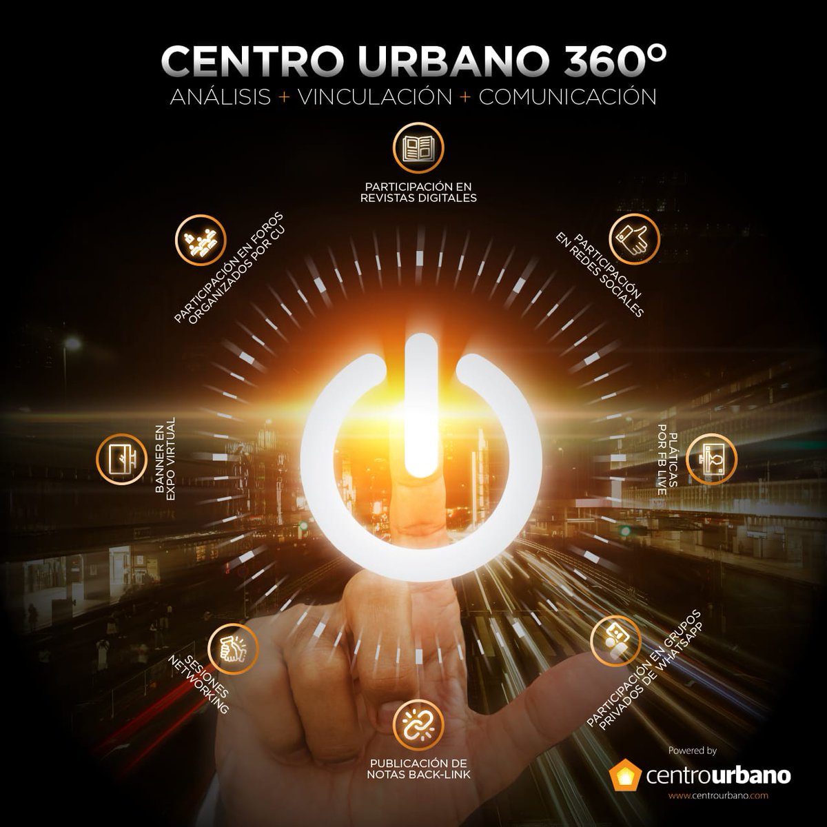 Conoce nuestros servicios #CentroUrbano360
✅Comunicación
✅Consultoría y Consejo
✅Vinculación
✅Construcción de Comunidad
✅Generación de proyectos específicos
✅Generación de contenidos
💻relacionespublicas@centrourbano.com
WhatsApp 📲 (55) 2672-6605