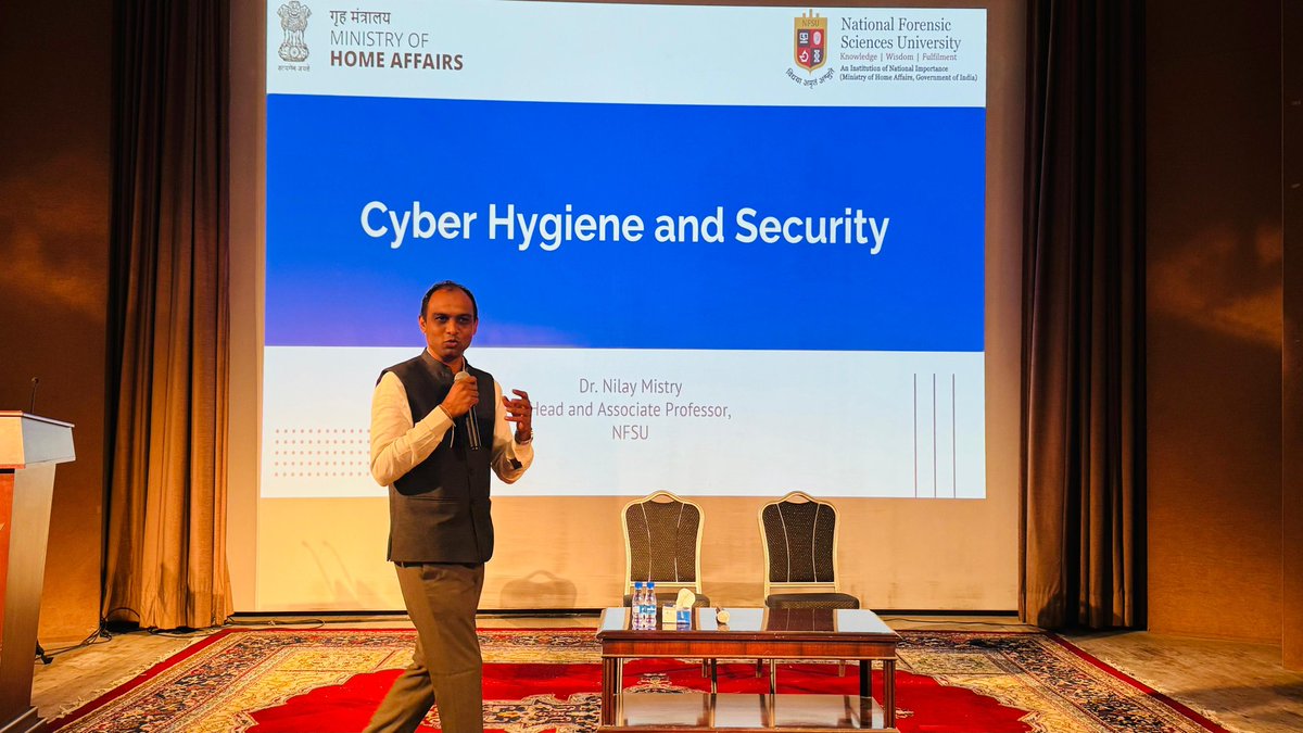 IndianEmbRiyadh's tweet photo. Embassy officials attended a special Seminar on 'Cyber Hygiene and Security ' conducted by senior faculty members of National Forensic Sciences University @NFSU_Official today. The seminar was held as part of  #CyberJagrookta initiative to enhance awareness on issues pertaining to cyber security.

@MEAIndia