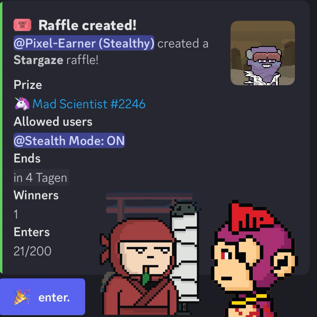 When i saw this red brother <a href="/madscientists_x/">Mad Scientists 🧪</a>  got scooped up from the legendary <a href="/Stealth_stars/">StealthCreations</a>  i knew it‘s about time!
Wish me luck to win an MS or something else. 
From now on, my stealth mode  is ON!🔥
Raffle is on! Everything is an experiment. #REDvolution