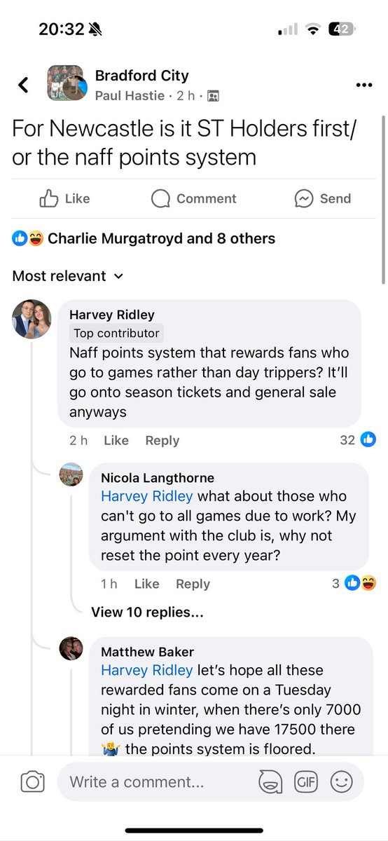 Here we go, “naff points system” that rewards fans that go to more game then others? I will genuinely never ever understand the argument against loyalty points. Didn’t see any complaints about the “naff points system” for Colchester away #bcafc