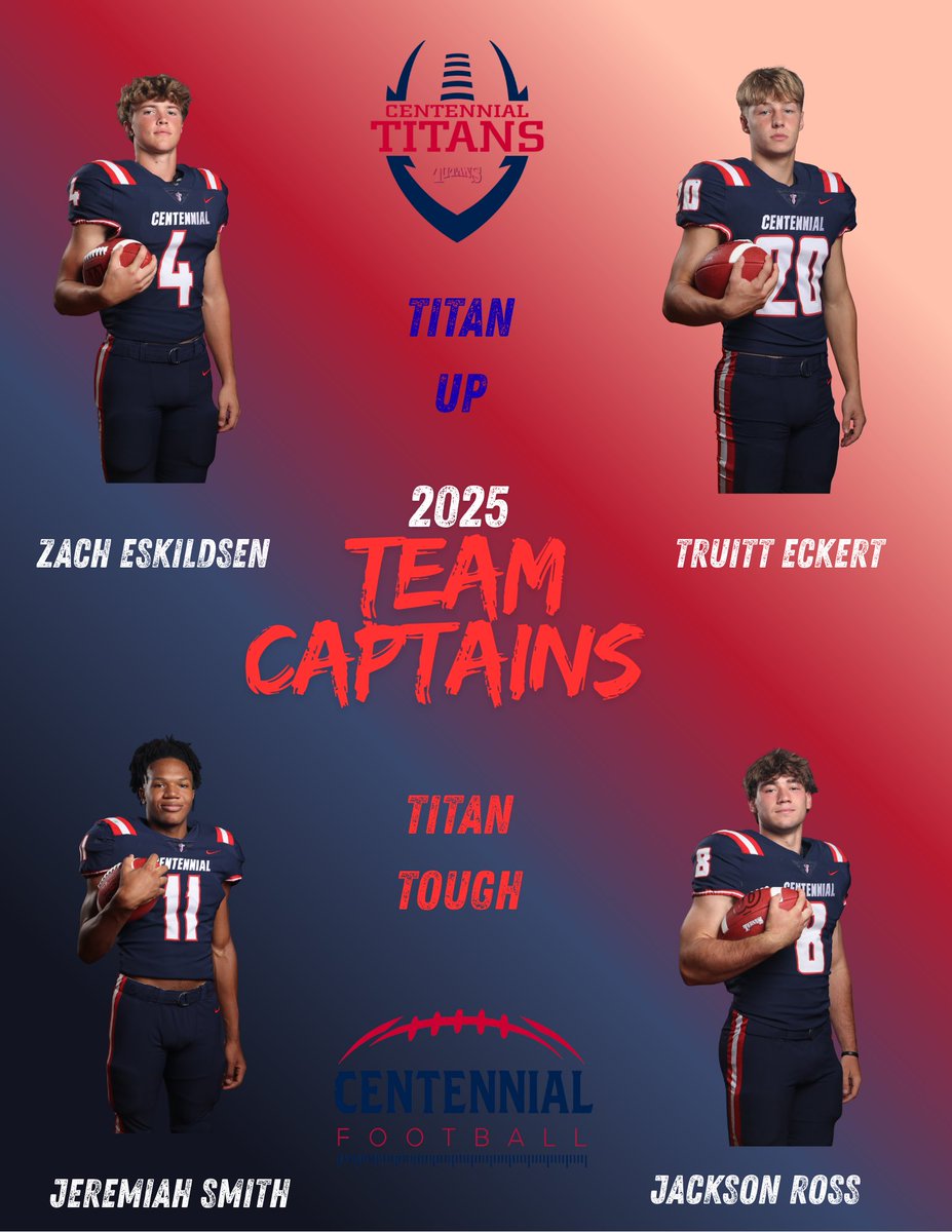 Truitt Eckert (@eckert_truitt) on Twitter photo Happy to be a Captain this year! Can’t wait to go out and compete with my boys! <a href="/zacheskildsen/">Zach Eskildsen</a> <a href="/Jacksonross30/">Jackson ross</a>
<a href="/Cen10TitansFB/">Centennial Titan Football Recruiting</a> <a href="/JCastilloHFC/">Joe Castillo</a> <a href="/coachhunt1980/">Kevin Hunt</a> <a href="/CoachLinwoodA/">Adam Linwood</a> <a href="/CoachHHill/">Henry Hill Jr</a> <a href="/travis_maner/">Coach Maner</a> <a href="/HaydenBlake30/">Hayden Blake</a> Happy to be a Captain this year! Can’t wait to go out and compete with my boys! <a href="/zacheskildsen/">Zach Eskildsen</a> <a href="/Jacksonross30/">Jackson ross</a>
<a href="/Cen10TitansFB/">Centennial Titan Football Recruiting</a> <a href="/JCastilloHFC/">Joe Castillo</a> <a href="/coachhunt1980/">Kevin Hunt</a> <a href="/CoachLinwoodA/">Adam Linwood</a> <a href="/CoachHHill/">Henry Hill Jr</a> <a href="/travis_maner/">Coach Maner</a> <a href="/HaydenBlake30/">Hayden Blake</a>
