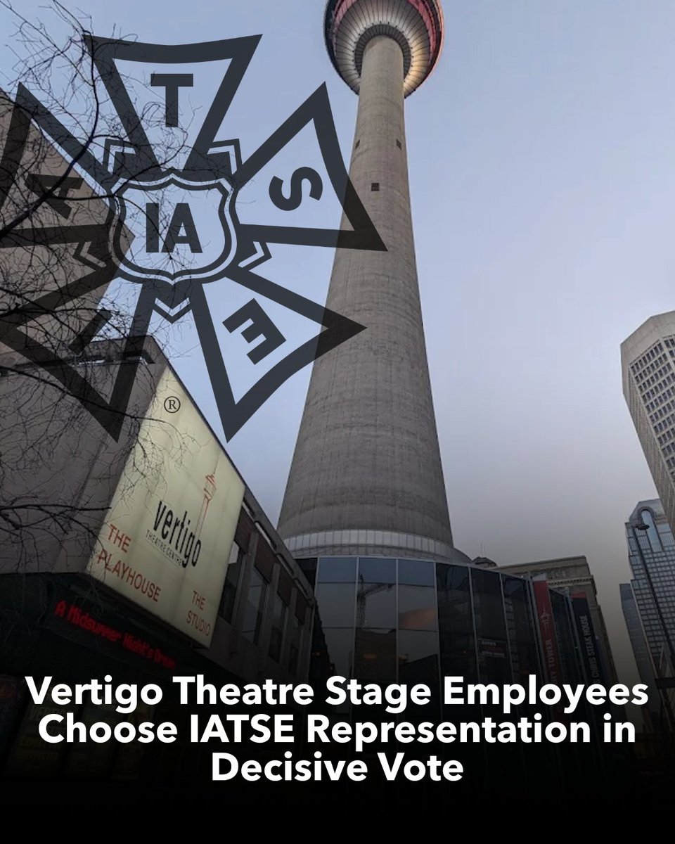 BREAKING: Stagehands at one of Calgary’s last unrepresented professional venues voted In July to be represented by 1600-Member Calgary-based IATSE Local 212.

Today, the Alberta Labour Relations Board determined that a certification vote for Stagehands working at Vertigo Theatre,