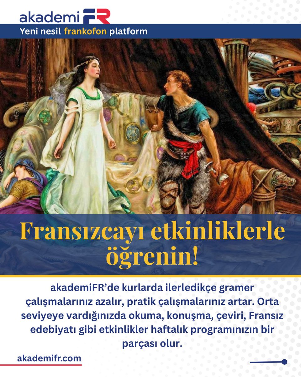 akademiFR'de (<a href="/akademi_FR/">akademiFR</a>) yeni dönemimiz 15 Eylül haftasında başlıyor!

Pratik çalışmalarla Fransızca öğrenmek, bunun da ötesinde Fransız edebiyatına, Fransız felsefesine bizimle birlikte ilk adımınızı atmak isterseniz sizi online derslerimize bekliyoruz.

Daha fazla bilgi ve