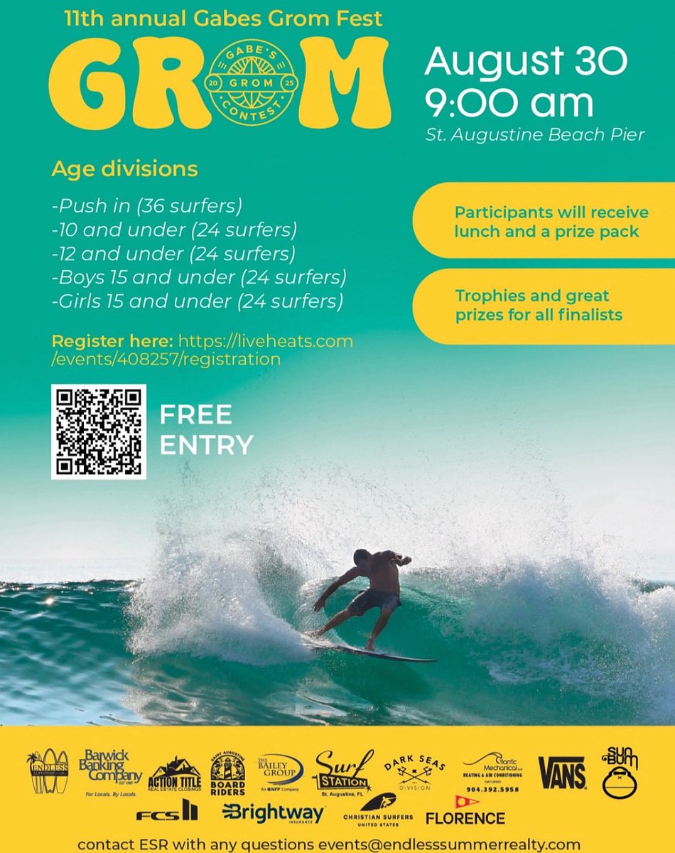 🌊 Catch us at Gabe’s GROM Surf Comp this Saturday at 9AM! Can’t wait to cheer everyone on and soak up the good vibes 🤙🏄