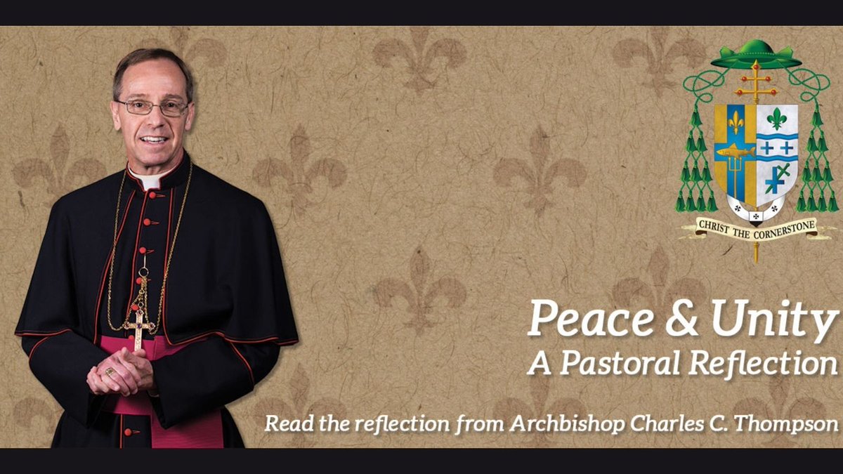criteriononline's tweet image. 🕊️ “Authentic peace involves more than the mere absence of war.” Let us be signs of hope! Read Archbishop Thompson's full message and reader's guide: archindy.org/archbishop/pas… 
#StAugustine #PeaceAndUnity #ArchIndy