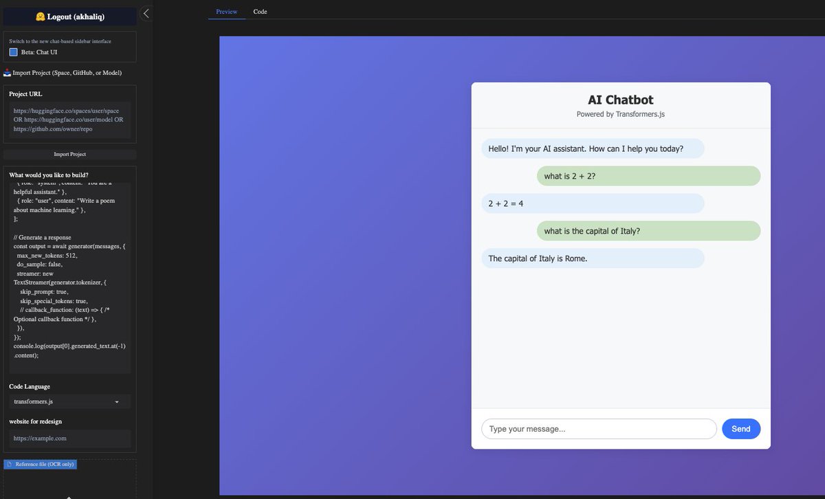 Grok Code Fast 1 is now available in anycoder

a speedy and economical reasoning model that excels at agentic coding. 

one shotted a ai chatbot for gemma-3-270m-it-ONNX using transformers.js in anycoder

runs completely in the browser