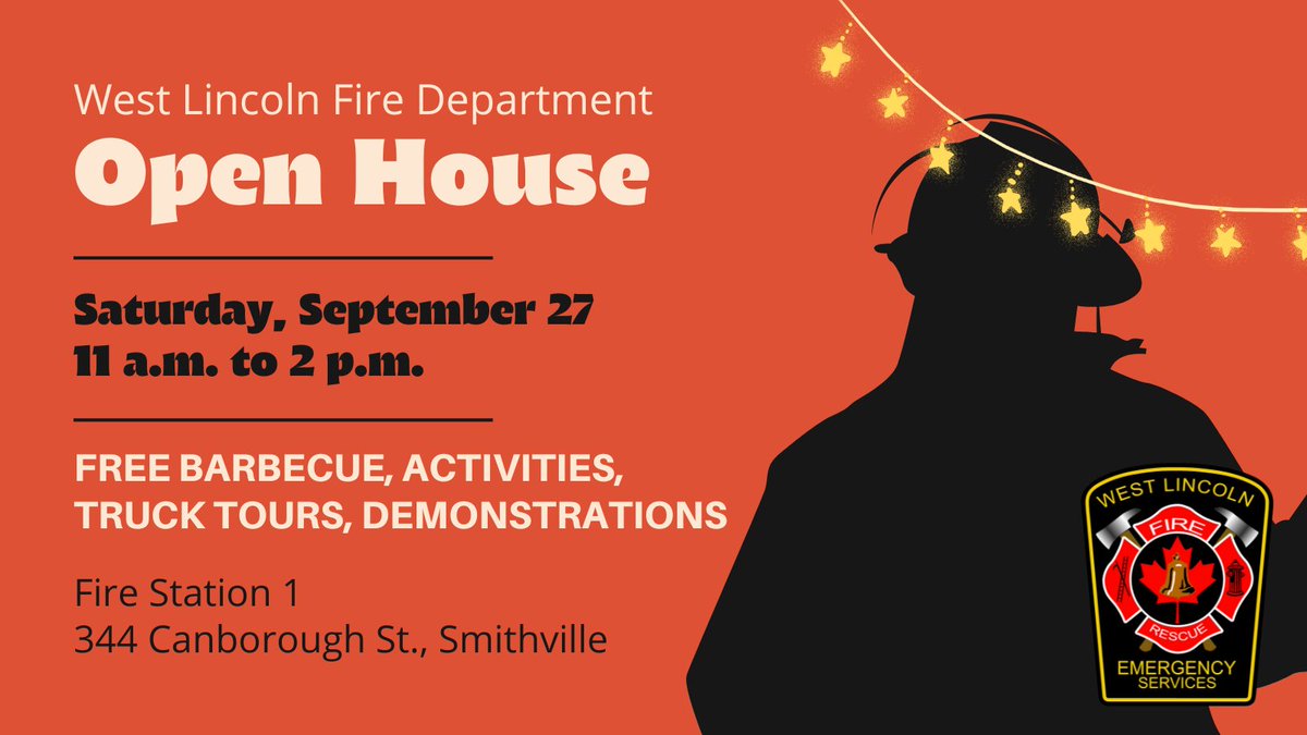 It's that time of year again! Our Fire Station Open Houses are being held September 27. Visit Station 2 for a free breakfast then stop by Station 1 for a free barbecue lunch.

Meet firefighters, enjoy fun games, tour fire trucks, watch demonstrations and learn safety information.