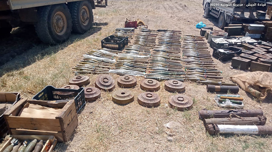 Lebanese authorities just posted photos of a massive collection of arms  recovered from the Palestinian camps. Dozens of 107 mm rockets, RPG-7 pattern launcher and rounds, heavy machine guns, &amp; the largest collection of illicit RPO-A Shmel rocket launchers I've seen in awhile