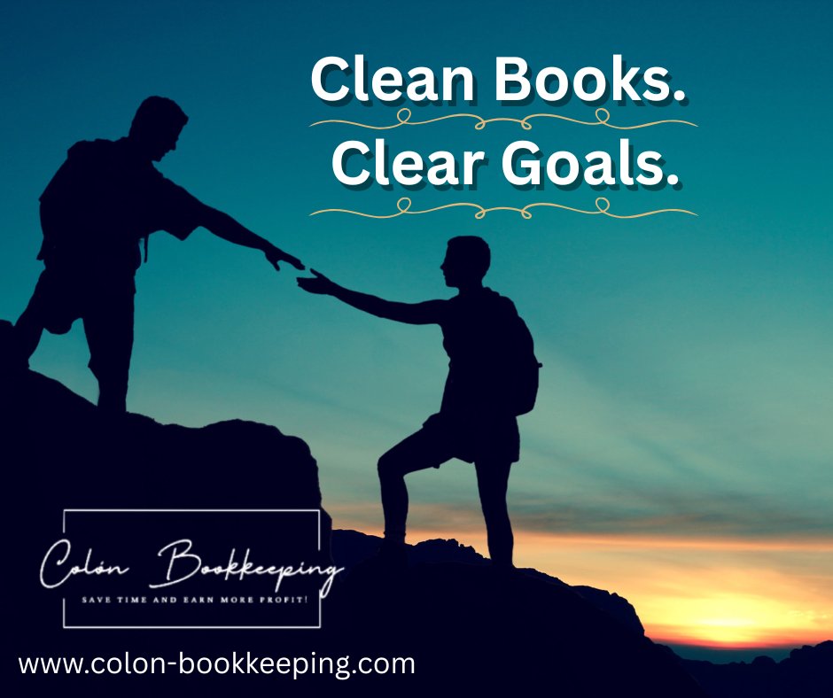 Colonbkpg's tweet photo. When your books are clean, you can finally see the bigger picture for your business goals.
Let us help you climb higher with confidence. 🌟

📩 Message us today to get started!

#SmallBusinessTips #BusinessGrowth #VirtualBookkeeping #CleanBooksClearMind #EntrepreneurLife https://t.co/yz8rChnvfO
