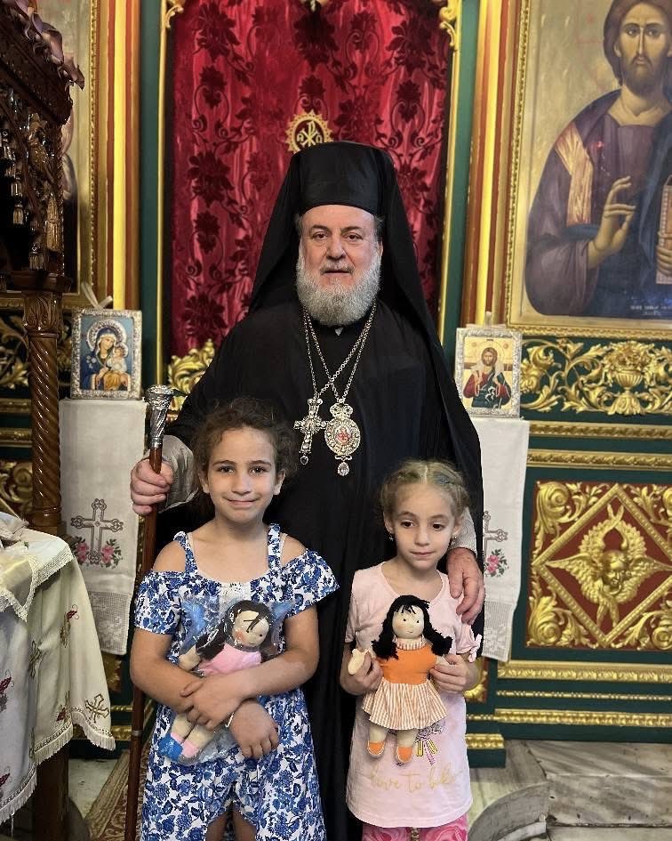 Christians of St. Porphyrios Orthodox Church in Gaza City. Photo taken today.