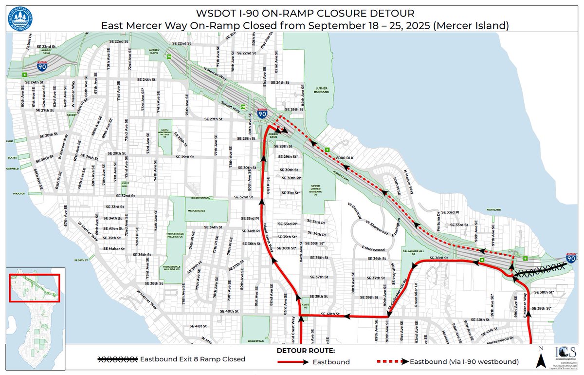 Heads Up Mercer Island. WSDOT is closing the East Mercer Way on-ramp to I-90 Eastbound on September 18. Learn all about the closure length and how it could impact your commute time. mercerislandschools.org/news/~board/mi…