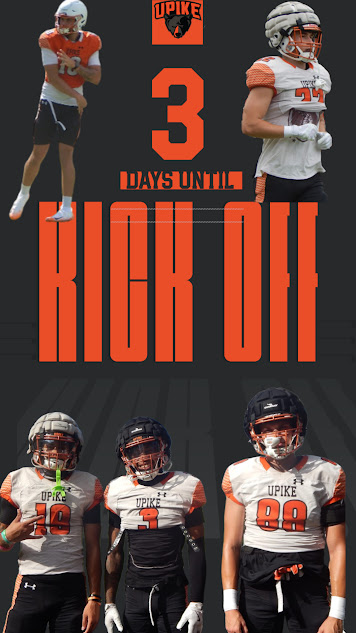 Almost game time! 
🐻 3 days until the Bears hit the field! 🐻
Let's go, Bears! 
#UPIKEFootball
#Kickoff 
#BearNation
#CountdownToKickOff