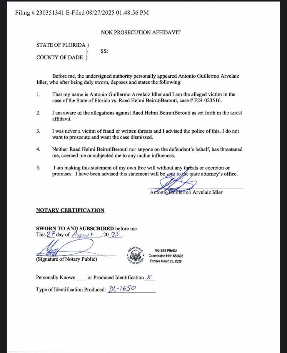 gato_risueño (@sarcasmopolis1) on Twitter photo La resolución de el juicio de <a href="/raedtoken/">PitufiRaed</a>
Rabien haters 😹😹😹
DECLARACIÓN JURADA DE NO ENJUICIAMIENTO
ESTADO DE FLORIDA
CONDADO DE DADE
Ante mí, la autoridad abajo firmante compareció personalmente Antonio Guillermo Arvelaiz Idler, quien tras prestar juramento, declara lo La resolución de el juicio de <a href="/raedtoken/">PitufiRaed</a>
Rabien haters 😹😹😹
DECLARACIÓN JURADA DE NO ENJUICIAMIENTO
ESTADO DE FLORIDA
CONDADO DE DADE
Ante mí, la autoridad abajo firmante compareció personalmente Antonio Guillermo Arvelaiz Idler, quien tras prestar juramento, declara lo