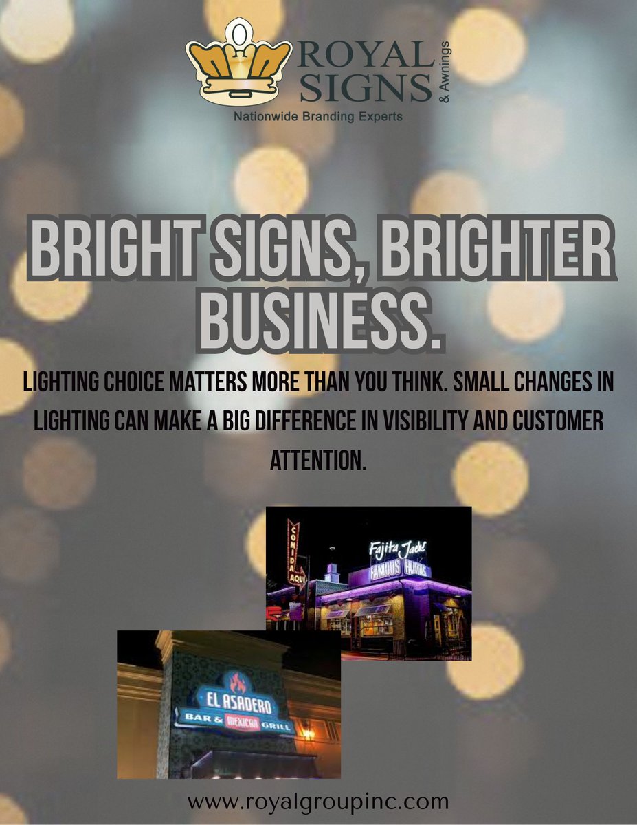 royal_signs1's tweet image. Good illumination means better visibility, and more customers after dark.

#SignLighting #BusinessTips #CustomSigns #BrandVisibility

Royal Signs &amp;amp; Awnings
royalgroupinc.com
Houston: 832-699-1115
Austin: 512-675-6869
Dallas: 469-879-5789
Portland: 971-200-1802