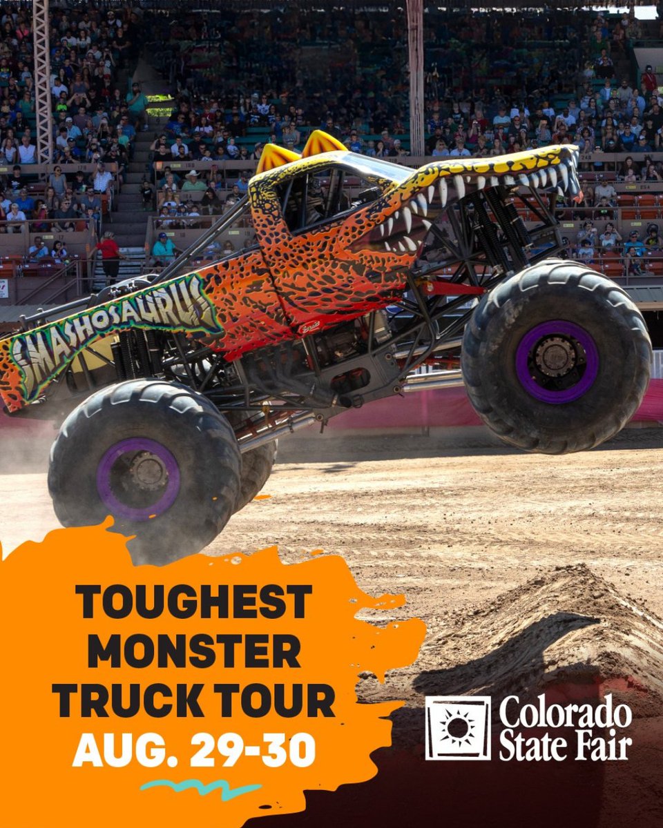 colostatefair's tweet image. The Toughest Monster Truck Tour hits the #ColoradoStateFair THIS Friday and Saturday and tickets are going fast!

Don’t miss your shot at two nights of jaw-dropping, car-crushing action. It’s loud, it’s wild, and it’s almost here!

🎟️ Grab your tickets now: