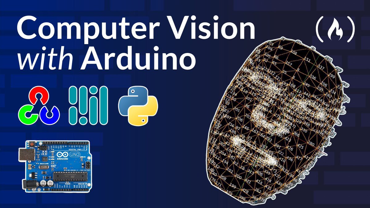 freeCodeCamp's tweet image. You can use Arduinos in computer vision projects - and this course will teach you how.

You&apos;ll use MediaPipe for face detection, OpenCV for image processing, and other fun tools.

By the end, you&apos;ll be able to control an LCD display with facial movements &amp;amp; a robotic arm with…