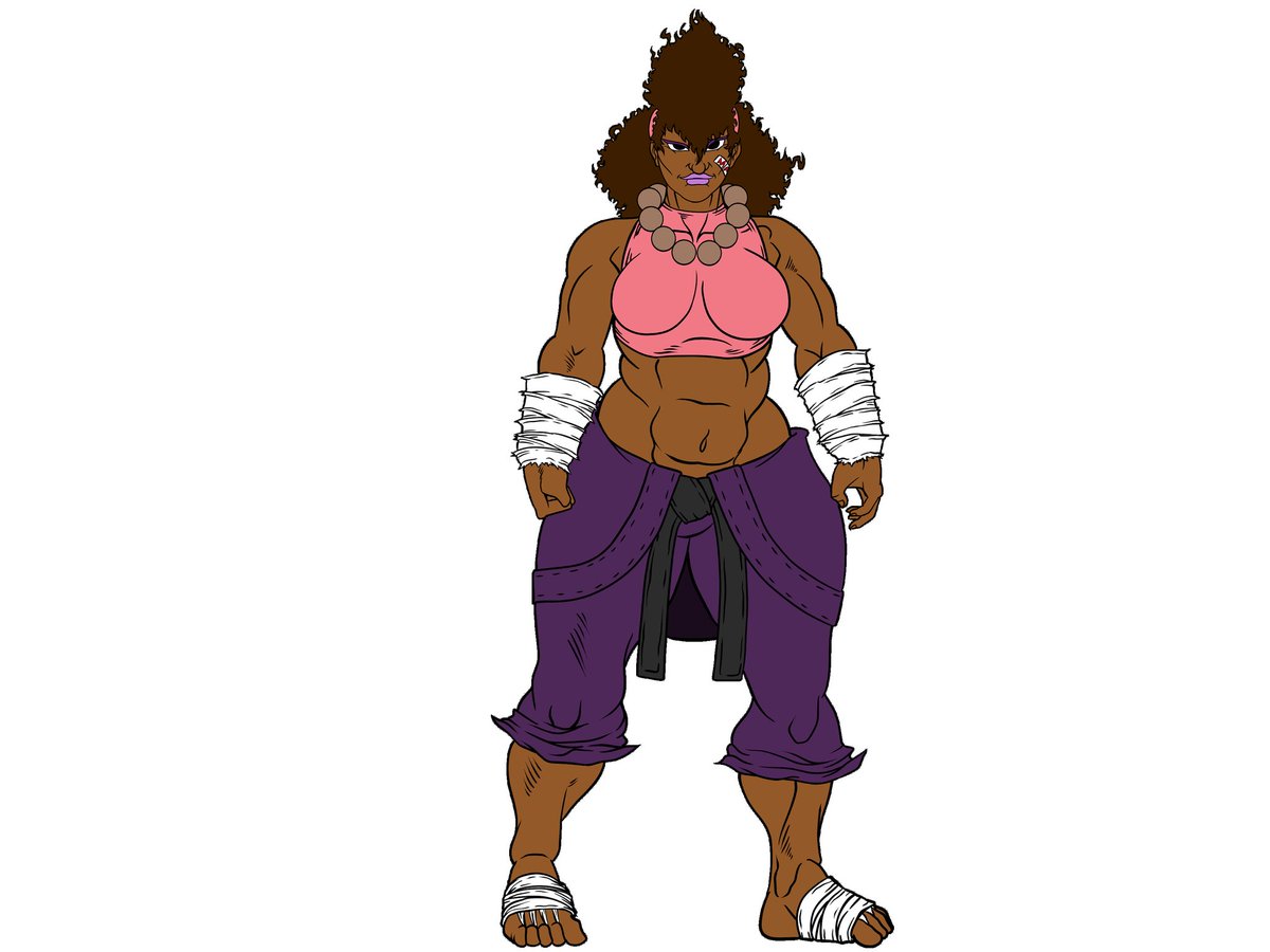 THEREALDOOMNUT's tweet photo. ANOTHER FIGHTER FROM THE COMIC IM WORKING ON. QUEEN OF DA IRON FIST, AKA BABY BIG LEGS BKA BIG MA! SHE CAN WHIP UP YAMS OR WHIP YO AZZ! THAS ON YOU! https://t.co/xcmTfZeZQv