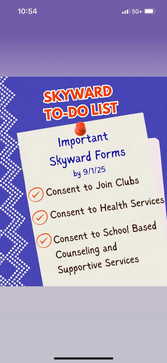 OCTFaught's tweet photo. 🐅TIGER PARENTS! 🐅 Please make sure you have filled out these important forms in Skyward by September 1st!! #OCT4U #schoolnurse https://t.co/kDip9vEqt4
