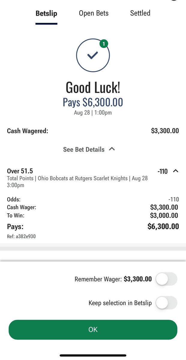 I bet the over 51.5 in the Ohio-Rutgers game. A lot of new starters in the Rutgers secondary and I think the Ohio qb navarro is a playmaker. I see something like 37-24 #letsbuild