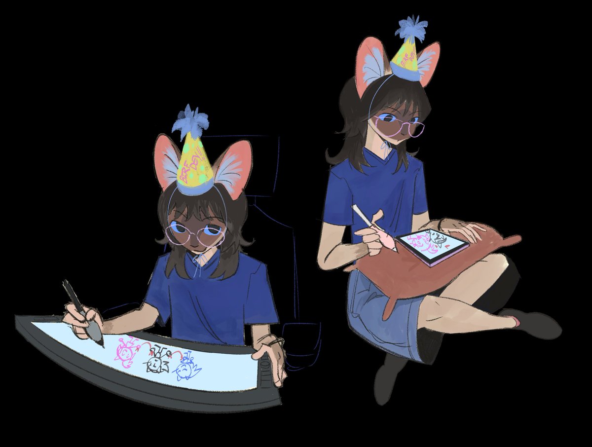 omentu5's tweet image. last friday was my birthday !!!! finished the third drawing i really wanted to see done . and a new birthday drawing 🕺