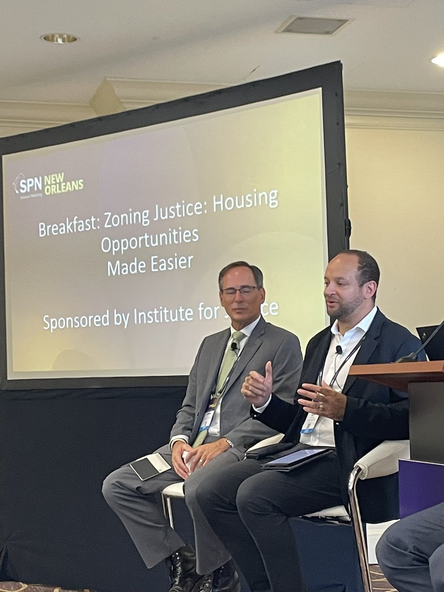 LegeLawyer's tweet image. Hosted a great @IJ breakfast panel, “Zoning Justice: Housing Opportunities Made Easier” at the @StatePolicy annual meeting in New Orleans. Thanks to my co-panelists @DrewHampshire, @Cotton_MT and @RyanPuzycki for your great insights!

#ZoningReform #PropertyRights #SPN #SPNAM
