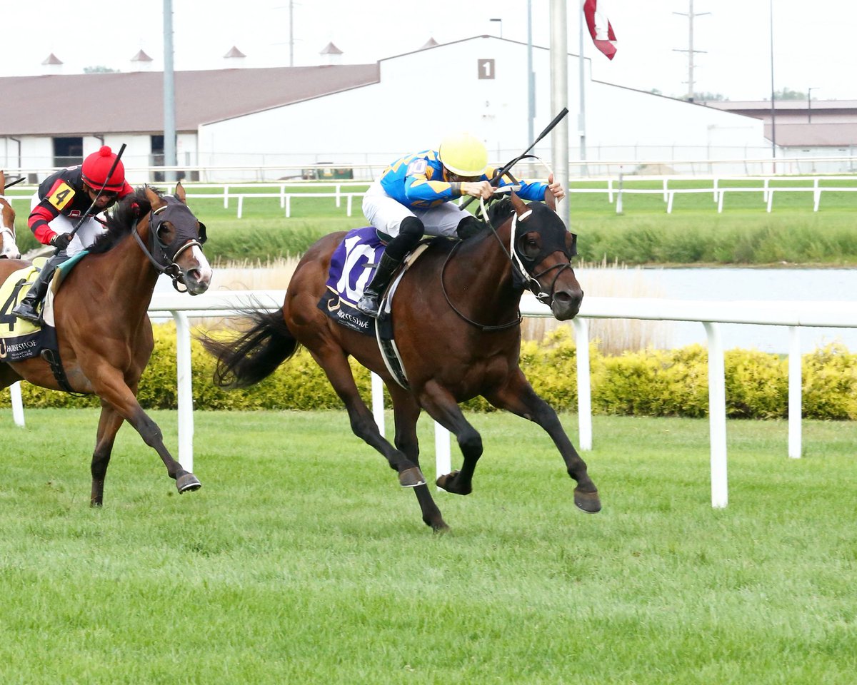 JohnGDooley's tweet image. OH, that was close. PERSONAL CREED ($44.00) holds on over Patronage (@trainerMMaker had won the Spa Opener) with @keithasm7 for Steve Asmussen and owner Mike McCarty in Maiden Turf Mile @HSIndyRacing on Thursday’s card to start off the $1.00 Horseshoe Hat Trick All-Turf Pick 3.