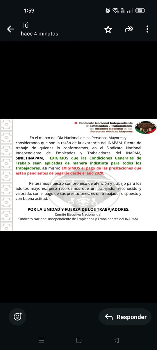 facebook.com/share/p/1EKat7…
<a href="/Claudiashein/">Claudia Sheinbaum Pardo</a> <a href="/FedesspN/">FEDESSP Nacional</a> <a href="/alex_rosas14/">Alexives Rosas Aguiar</a> <a href="/INAPAM/">INAPAM</a>
Por un trabajo digno.