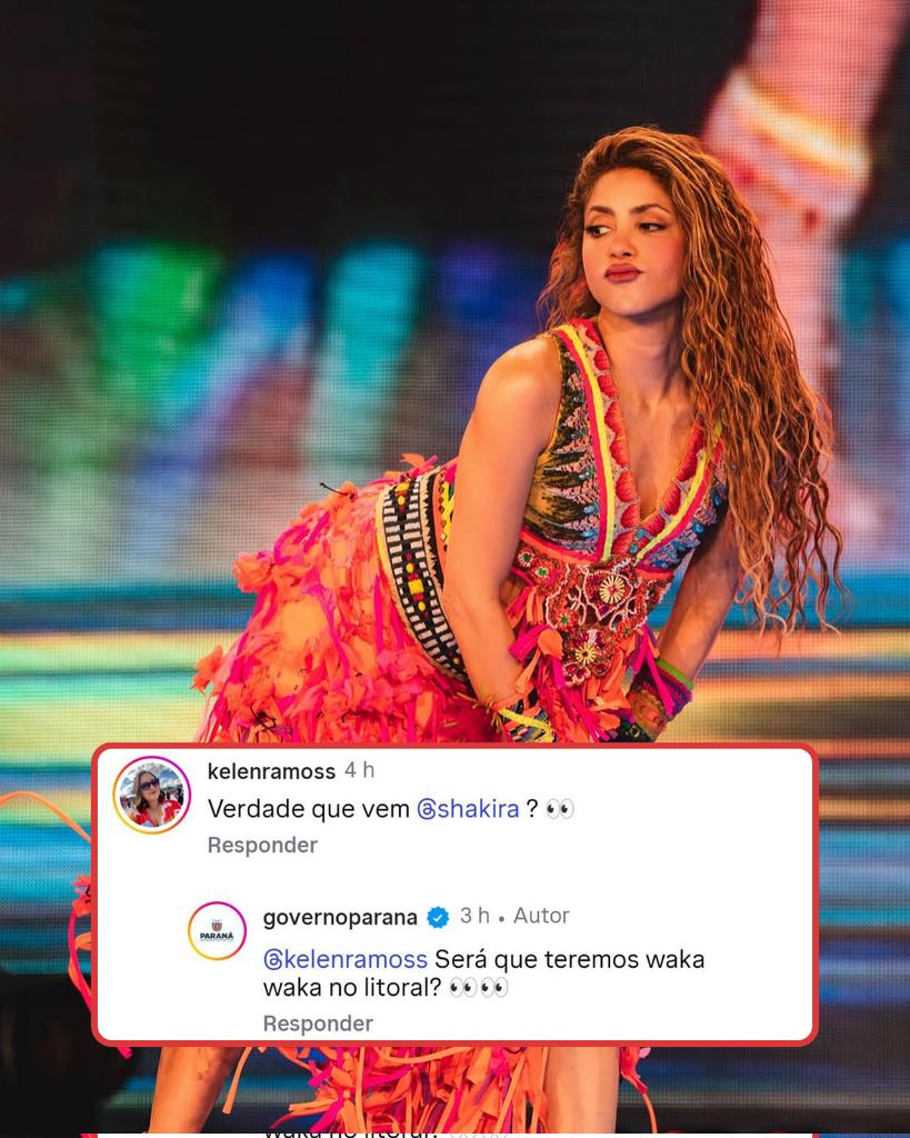 🇧🇷 | Depois dos rumores sobre Balneário Camboriú (SC), agora outro estado do sul entra na história: a conta oficial do Governo do Paraná no Instagram respondeu de forma enigmática a uma fã sobre um possível show da Shakira.

Será que a loba vai uivar também no Sul do Brasil? 🐺