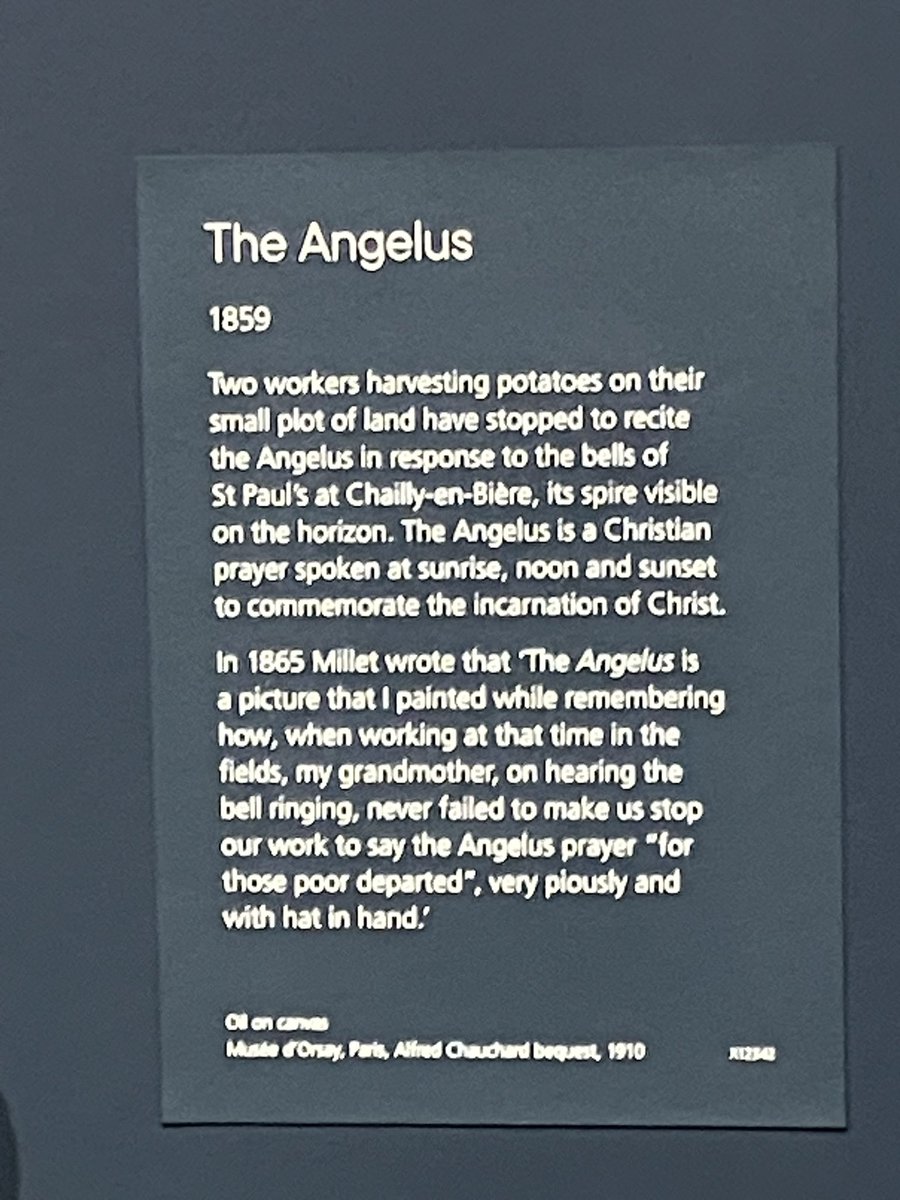 Lovely to see “ The Angelus” by Millet at <a href="/NationalGallery/">National Gallery</a> today. I think when we were young (and probably now) every house had a copy. Beautiful. #TheAngelus <a href="/BallybaconG/">Ballybacon-Grange Gaa</a> <a href="/newcastlegaa/">Newcastle GAA</a>