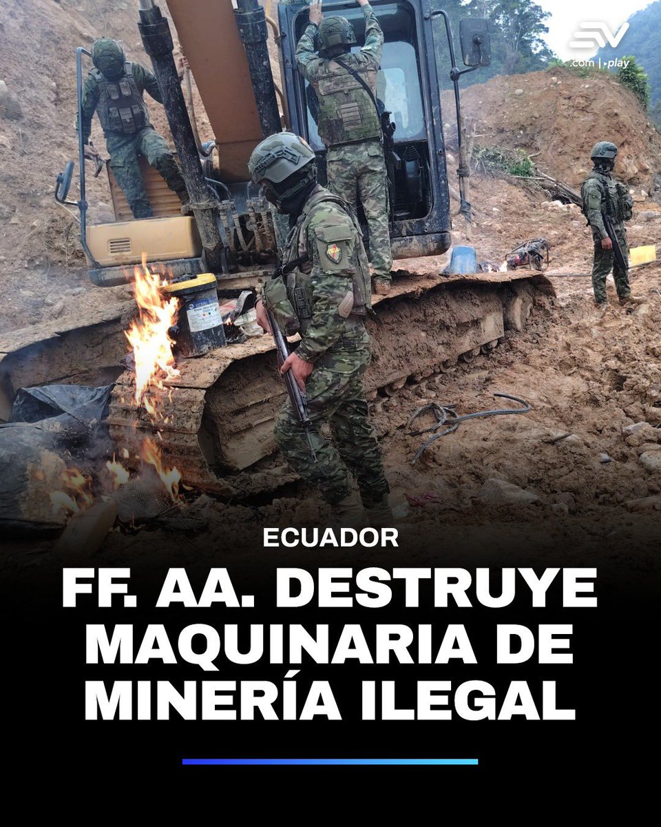 🪖 Las operaciones militares han neutralizado más de 200 retroexcavadoras y afectado en USD 633 millones a los grupos armados vinculados a la minería ilegal, según el Ministerio de Defensa. 💻 bit.ly/4fZ7Aqk